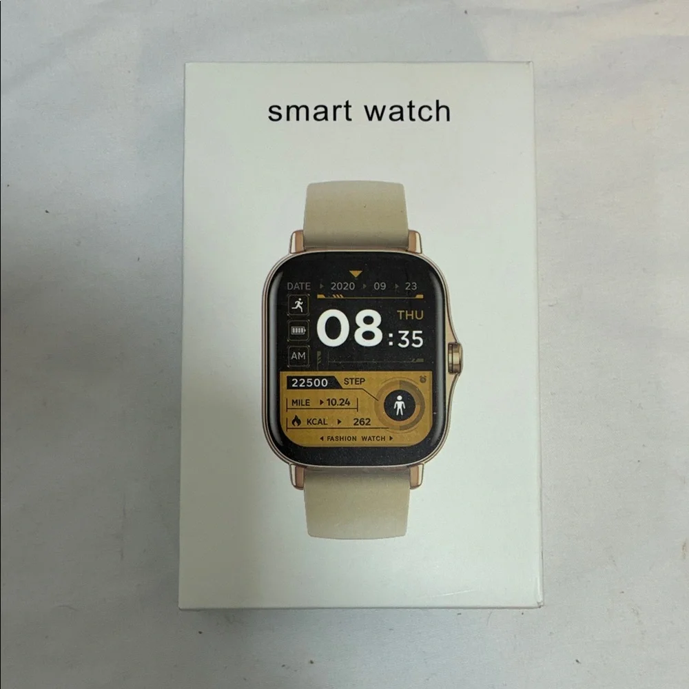 Smart Watch - Beige Strap, Gold Case